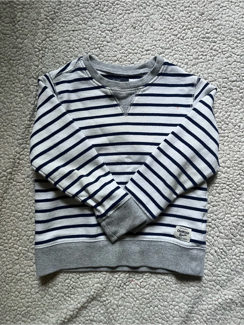 OshKosh B'gosh Navy and White Striped Crewneck Sweater